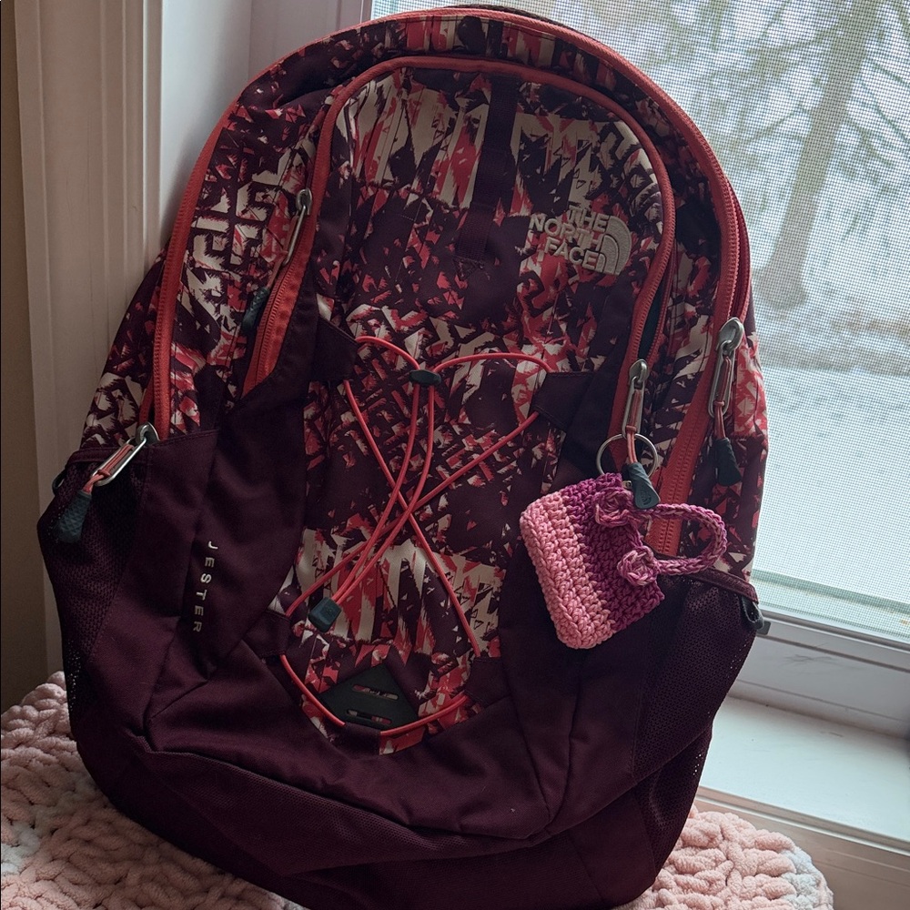 The North Face Women's Burgundy and Pink Backpack